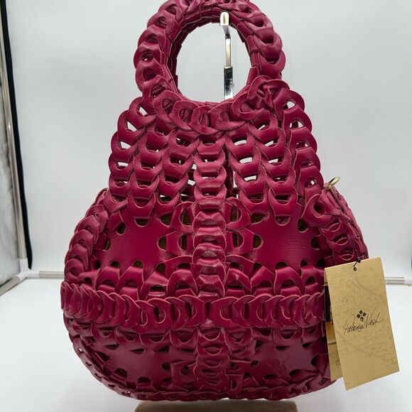 Patricia Nash RARE Ticci Woven Leather Chain Link Convertible Crossbody Bag in F - Picture 2 of 11